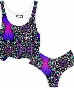 Ready To Ship Blooming Balance Crop Top And Booty Shorts Combo