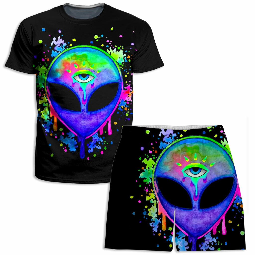 Ready To Ship Splatter Alien T-Shirt And Shorts Combo 1 Ready To Ship Splatter Alien T-Shirt And Shorts Combo