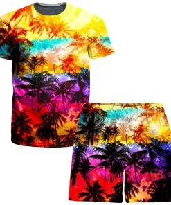Ready To Ship Florida Palm Trees T-Shirt And Shorts Combo