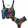 Ready To Ship Acid Drop Crop Top And Booty Shorts Combo