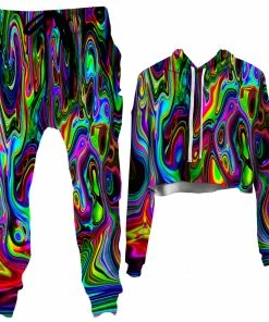 Ready To Ship Acid Drop Crop Hoodie And Joggers Combo