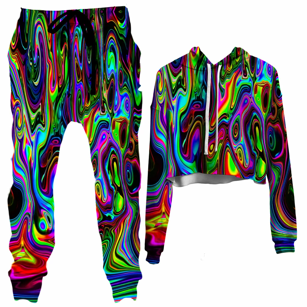 Ready To Ship Acid Drop Crop Hoodie And Joggers Combo 1 Ready To Ship Acid Drop Crop Hoodie And Joggers Combo