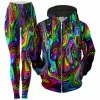 Ready To Ship Acid Drop Zip-Up Hoodie And Leggings Combo