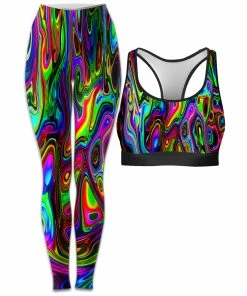 Ready To Ship Acid Drop Rave Bra And Leggings Combo