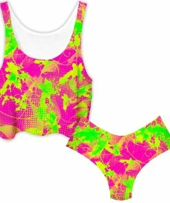 Ready To Ship 80s Baby Crop Top And Booty Shorts Combo