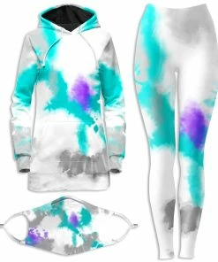 Ready To Ship 90s Filtered Hoodie Dress And Leggings With PM 2.5 Face Mask Combo