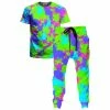 Ready To Ship 90s Neon Paint Splatter T-Shirt And Joggers Combo