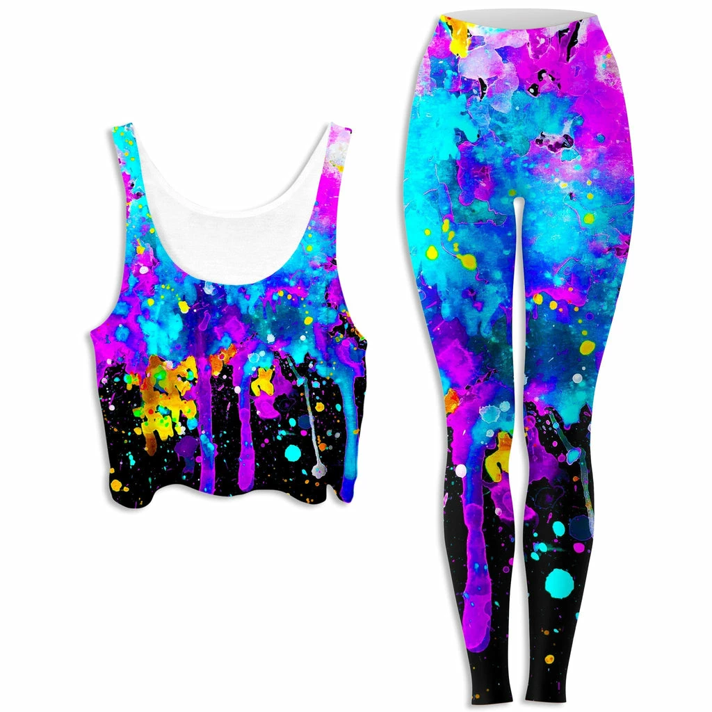 Ready To Ship Abstract Crop Top And Leggings Combo 1 Ready To Ship Abstract Crop Top And Leggings Combo