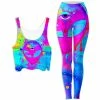 Ready To Ship Alien Melt Pink Crop Top And Leggings Combo