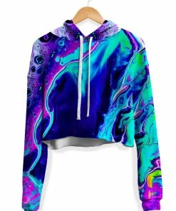 iedm shop 6 T6 Aqua Daze Fleece Crop Hoodie