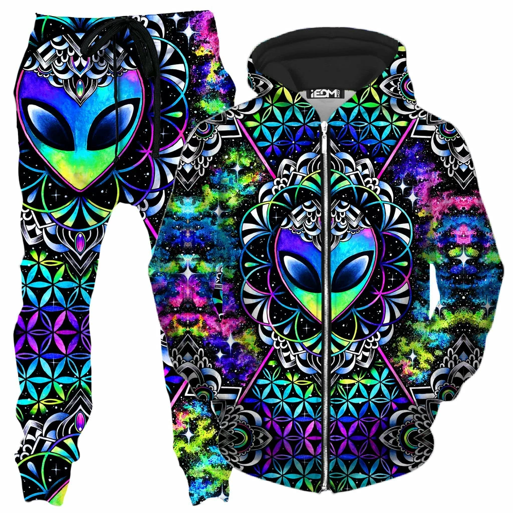 Ready To Ship Conscious Cosmos Zip-Up Hoodie And Joggers Combo 1 Ready To Ship Conscious Cosmos Zip-Up Hoodie And Joggers Combo
