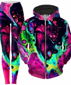 Ready To Ship Heart Zip-Up Hoodie And Leggings Combo