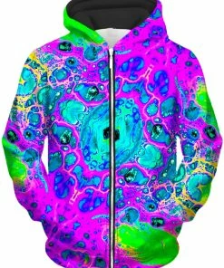 iedm shop 13 T6 Neon Drip Unisex Zip-Up Hoodie