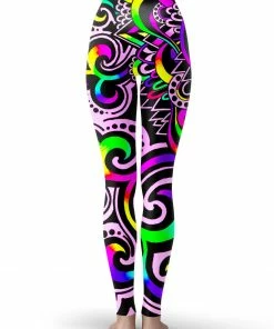Alternative view of T6 White Doodle Magic Foil Leggings