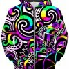 T6 White Doodle Magic V2 Unisex Zip-Up Hoodie