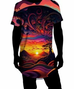 T6 Acid Sunset Drop Cut Unisex T-Shirt
