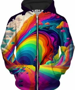 T6 We Are All Mad Here Unisex Zip-Up Hoodie