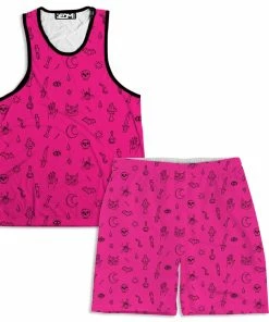 Ready To Ship Pink Pattern Men's Tank And Shorts Combo