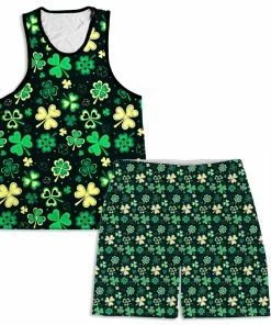 Ready To Ship Trippy Clover Men's Tank And Shorts Combo