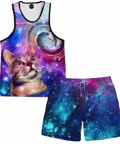 Ready To Ship Amazed Cat Tank And Shorts Combo