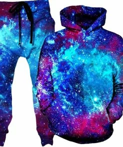 Ready To Ship Blue Galaxy Hoodie And Joggers Combo