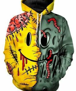 iedm shop 25 T6 Emoji Zombie Unisex Hoodie