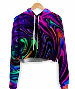 T6 Cosmic Dream Fleece Crop Hoodie