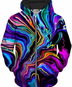 T6 Neon Rift Unisex Zip-Up Hoodie