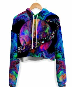 T6 Planet X Fleece Crop Hoodie