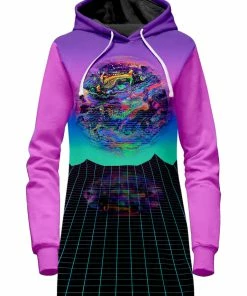 T6 Psychedelic Outrun Hoodie Dress