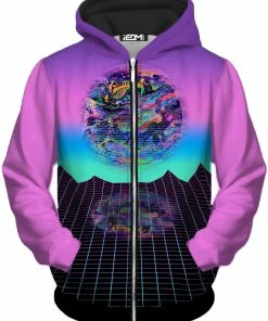 T6 Psychedelic Outrun Unisex Zip-Up Hoodie