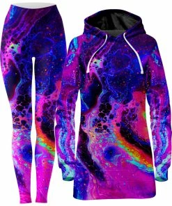 Ready To Ship Psychedelic Radiation Hoodie Dress And Leggings Combo