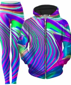 Ready To Ship Tangerine Dream Zip-Up Hoodie And Leggings Combo